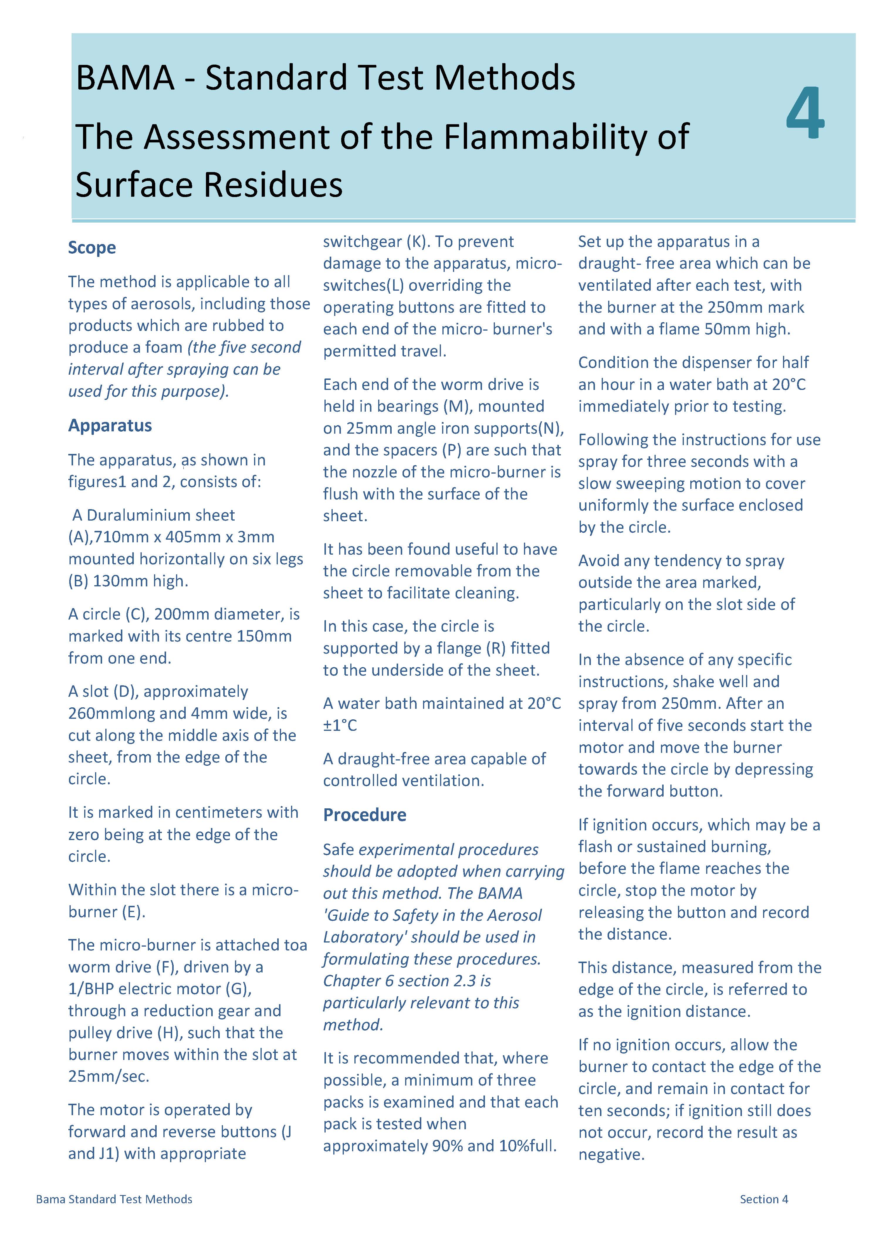 4 - The Assessment of the Flammability of Surface Residues